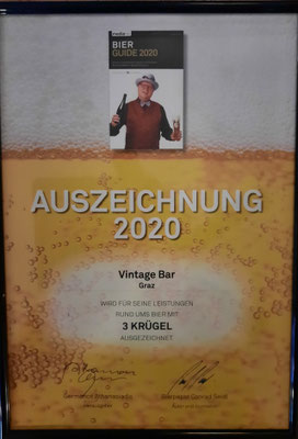 Auszeichnung im Bierguide 2020
