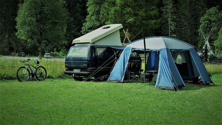 VW T3 WESTFALIA Club Joker, Campingplatz im Simmental/CH.