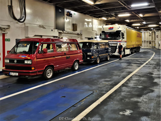 VW T3 CALIFORNIA auf der Fähre nach Dänemark.