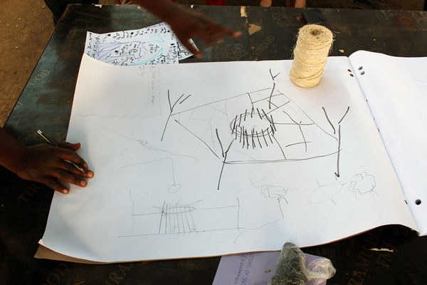 croquis rapide d'une installation : un boma