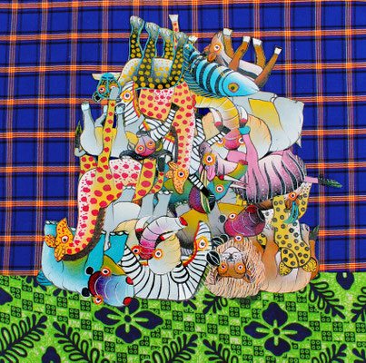 Kilimandjaro d'animaux III, dim. 32cm x 33cm, octobre 2016