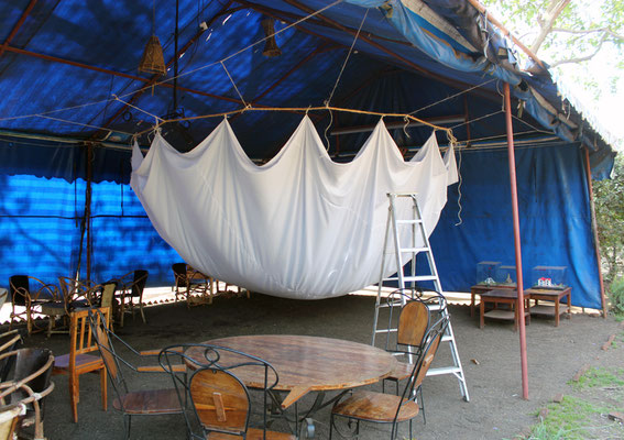 Accrochage du disque de coton