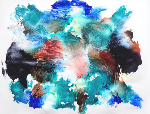 Grandes encres sur papier de la série Aspirations d'eau Part. V, 2021