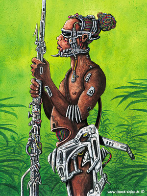hemp protector - poster artwork - ink & different colours