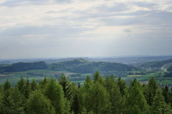 In der Mitte des Fotos ist die Veste Coburg zu erkennen
