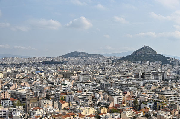 Blick von der Akropolis über Athen