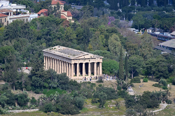 Blick von der Akropolis, Tempel des Hephaistos