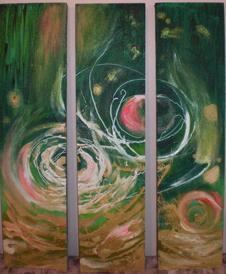 triptico en verdes / vendido
