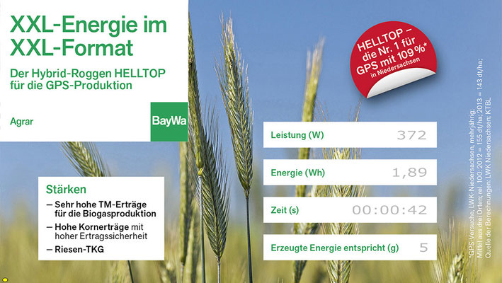 Wieviel Gramm Biomasse entspricht meine geleistete Arbeit...? EnergyBike für die BayWa