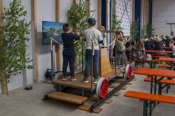 DraisinenSimulator auf einem Firmen-Familienfest