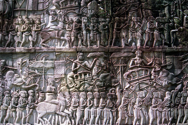 Bas relief d'Angkor Wat, Cambodge