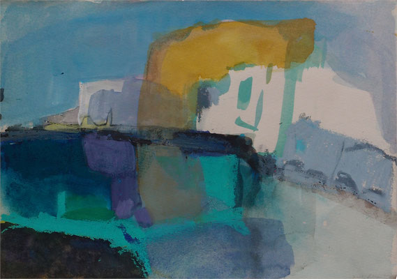 am Meer 2004; Gouache, Kreiden auf Papier