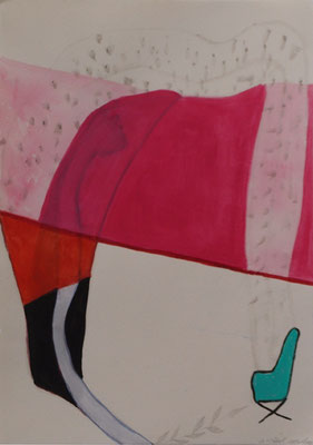 Ausblick 2004; Gouache auf Papier