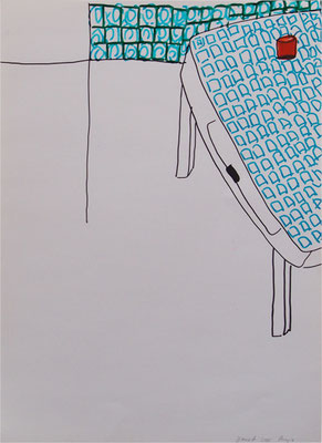 Küchentisch 2005; Filzstift auf Papier