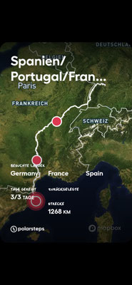 unsere bisherige Route
