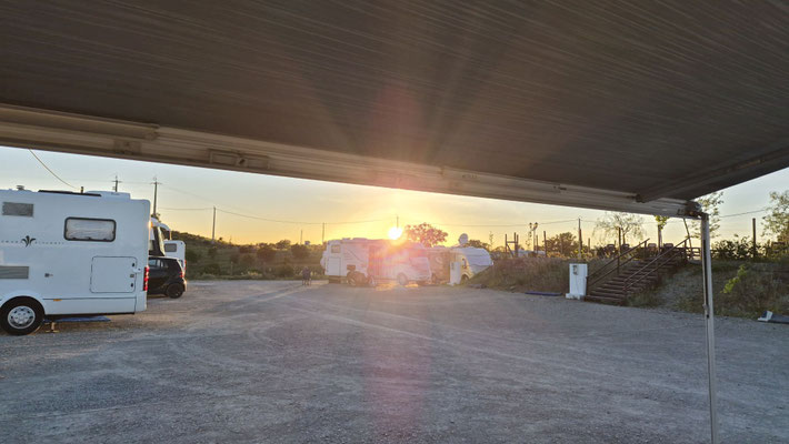 Sonnenuntergang Stellplatz