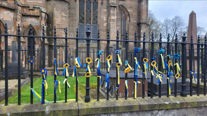 Ukraine Solidarität Abtei in der Dunfermline