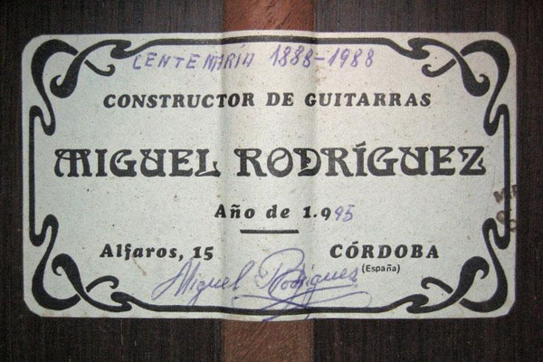 Miguel Rodriguez 1995 - Guitar 3 - Photo 4