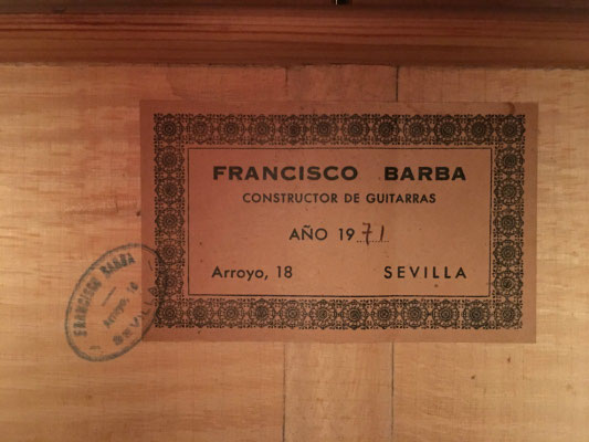 Francisco Barba 1971 - Guitar 2 - Photo 3
