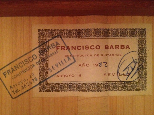 Francisco Barba 1982 - Guitar 1 - Photo 2