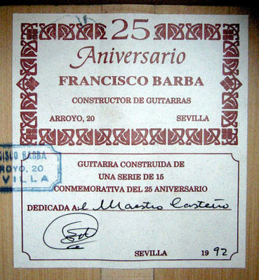 Francisco Barba 1992 - Guitar 1 - Photo 6