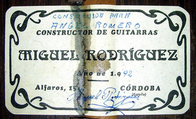 Miguel Rodriguez 1992 - Angel Romero - Guitar 2 - Photo 6