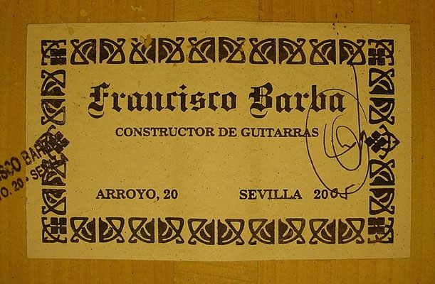 Francisco Barba 2005 - Guitar 2 - Photo 4