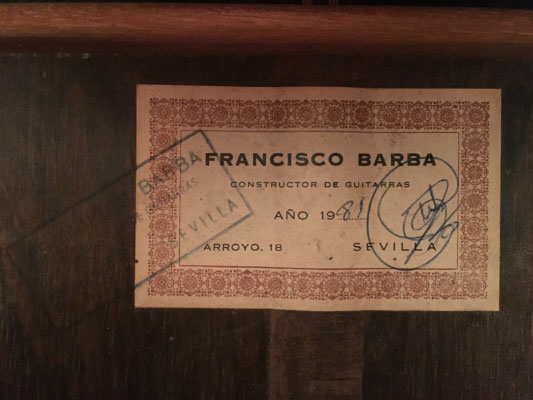 Francisco Barba 1981 - Guitar 2 - Photo 3