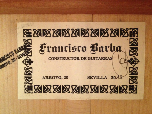 Francisco Barba 2013 - Guitar 1 - Photo 2