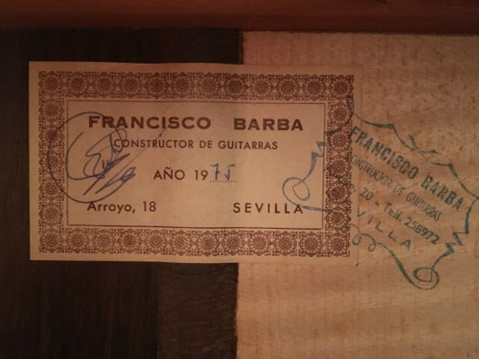Francisco Barba 1975 - Guitar 2 - Photo 3