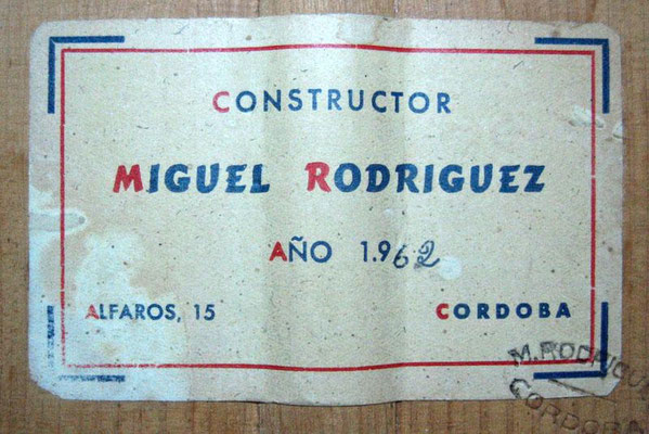 Miguel Rodriguez 1962 - Guitar 3 - Photo 11