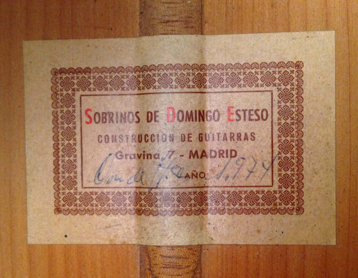 Sobrinos de Domingo Esteso 1974 - Guitar 8 - Photo 6