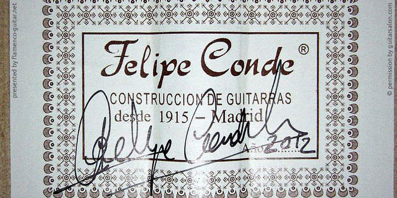 HERMANOS CONDE - FELIPE CONDE 2012 #2 - LABEL - ETIKETT - ETIQUETA