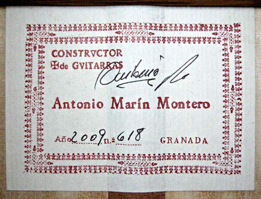 Antonio Marin Montero 2009 - Guitar 1 - Photo 1