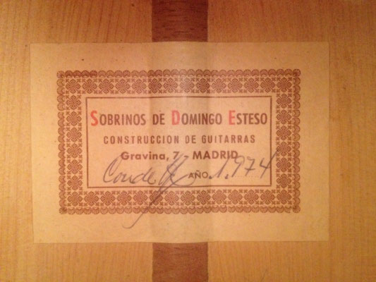Sobrinos de Domingo Esteso 1974 - Guitar 3 - Photo 2