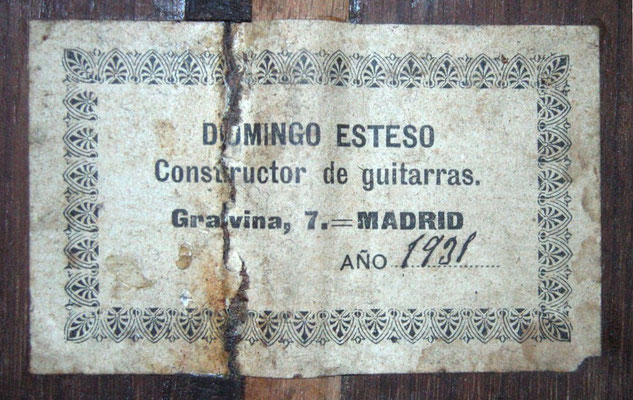 Domingo Esteso 1931 - Guitar 2 - Photo 3