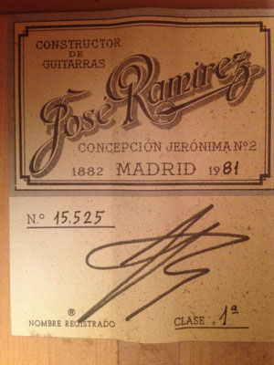 Jose Ramirez 1981 - Guitar 1 - Photo 24