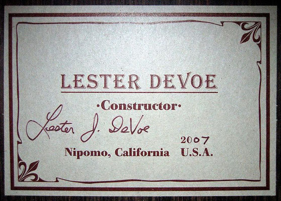 Lester Devoe 2007  - Guitar 1 - Photo 8