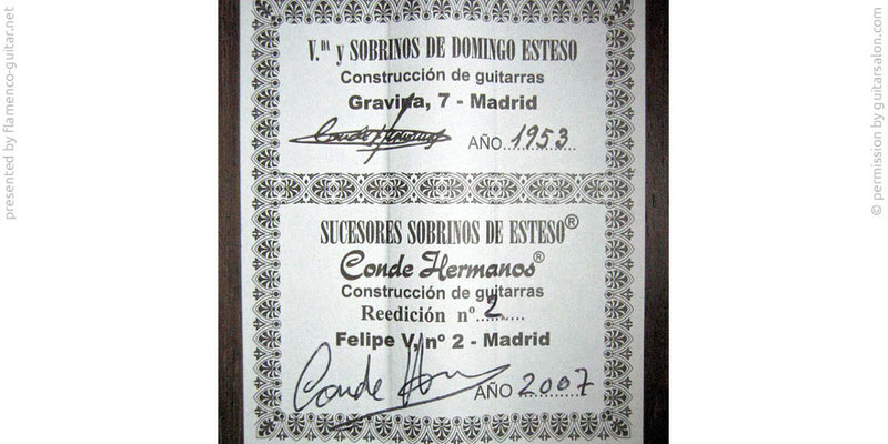 HERMANOS CONDE - SOBRINOS DE ESTESO 2007 - LABEL - ETIKETT - ETIQUETA