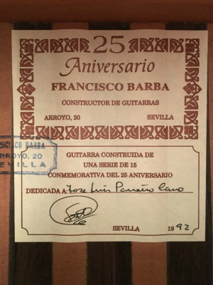 Francisco Barba 1992 - Guitar 2 - Photo 3
