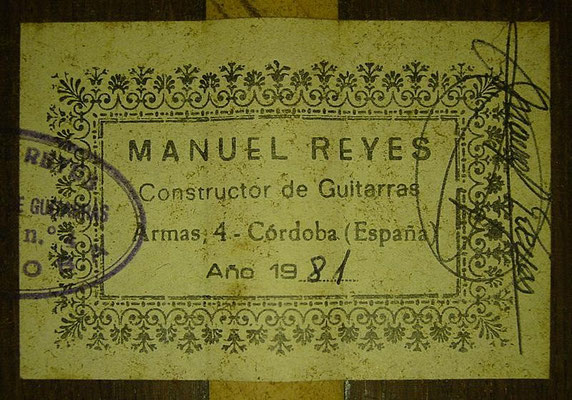 Manuel Reyes 1981 - Guitar 3 - Photo 1