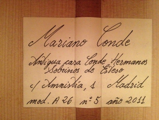 Mariano Conde 2011 - Guitar 3 - Photo 2