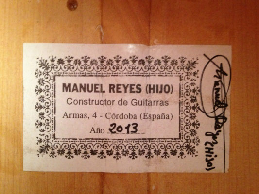 Manuel Reyes Hijo 2013 - Guitar 1 - Photo 2