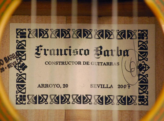 Francisco Barba 2007 - Guitar 1 - Photo 3