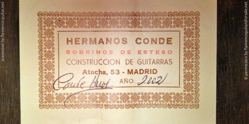 HERMANOS CONDE - SOBRINOS DE ESTESO 2002 - LABEL - ETIKETT - ETIQUETA