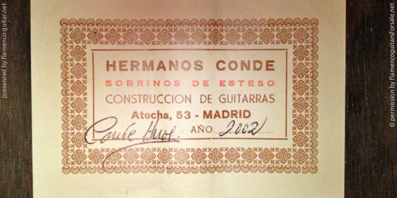 HERMANOS CONDE - SOBRINOS DE ESTESO 2002 - LABEL - ETIKETT - ETIQUETA