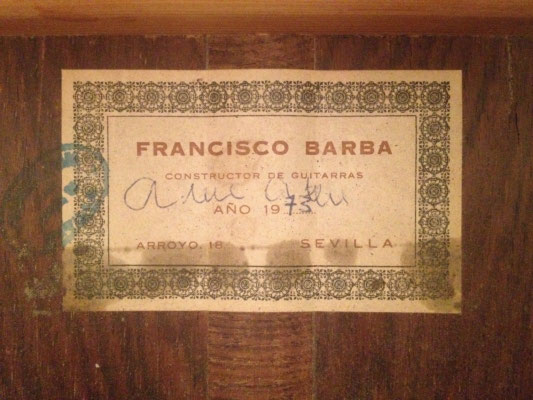 Francisco Barba 1973 - Guitar 2 - Photo 2