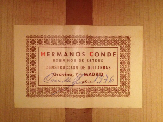 Hermanos Conde 1976 - Label - Etikett  Guitar 1 - Photo 2