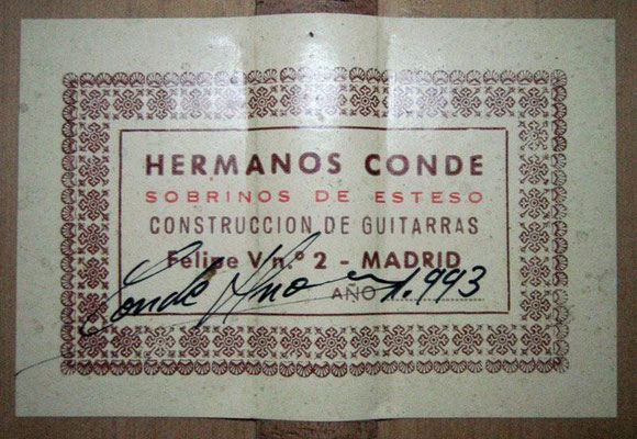 Hermanos Conde - Sobrinos de Esteso - 1993 - Guitar 3 - Photo 3