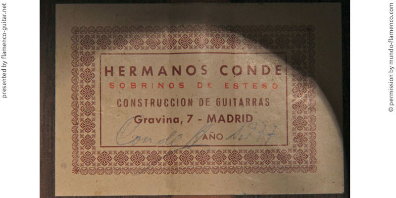 HERMANOS CONDE - SOBRINOS DE ESTESO 1977 #2 - LABEL - ETIKETT - ETIQUETA